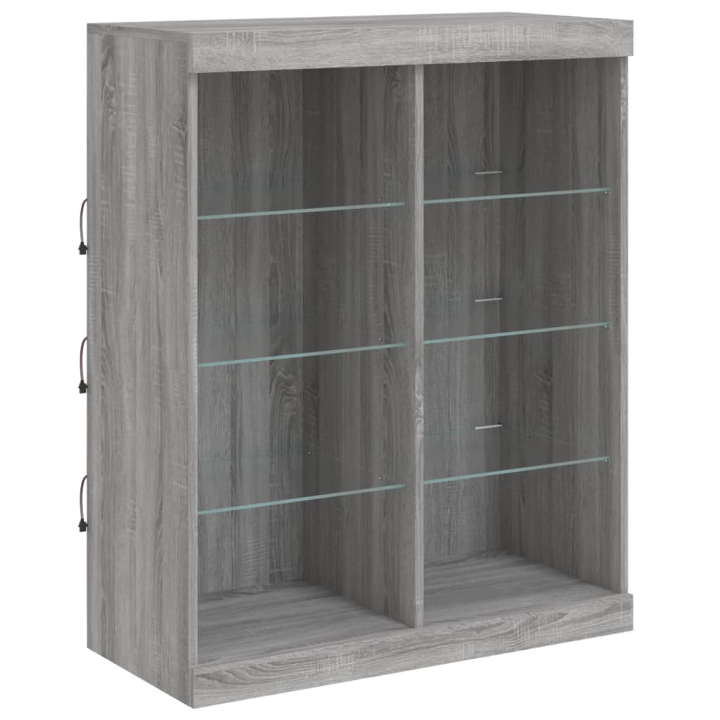 Sideboard mit LED-Leuchten Grau Sonoma 81x37x100 cm