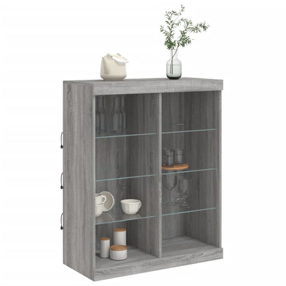 Sideboard mit LED-Leuchten Grau Sonoma 81x37x100 cm