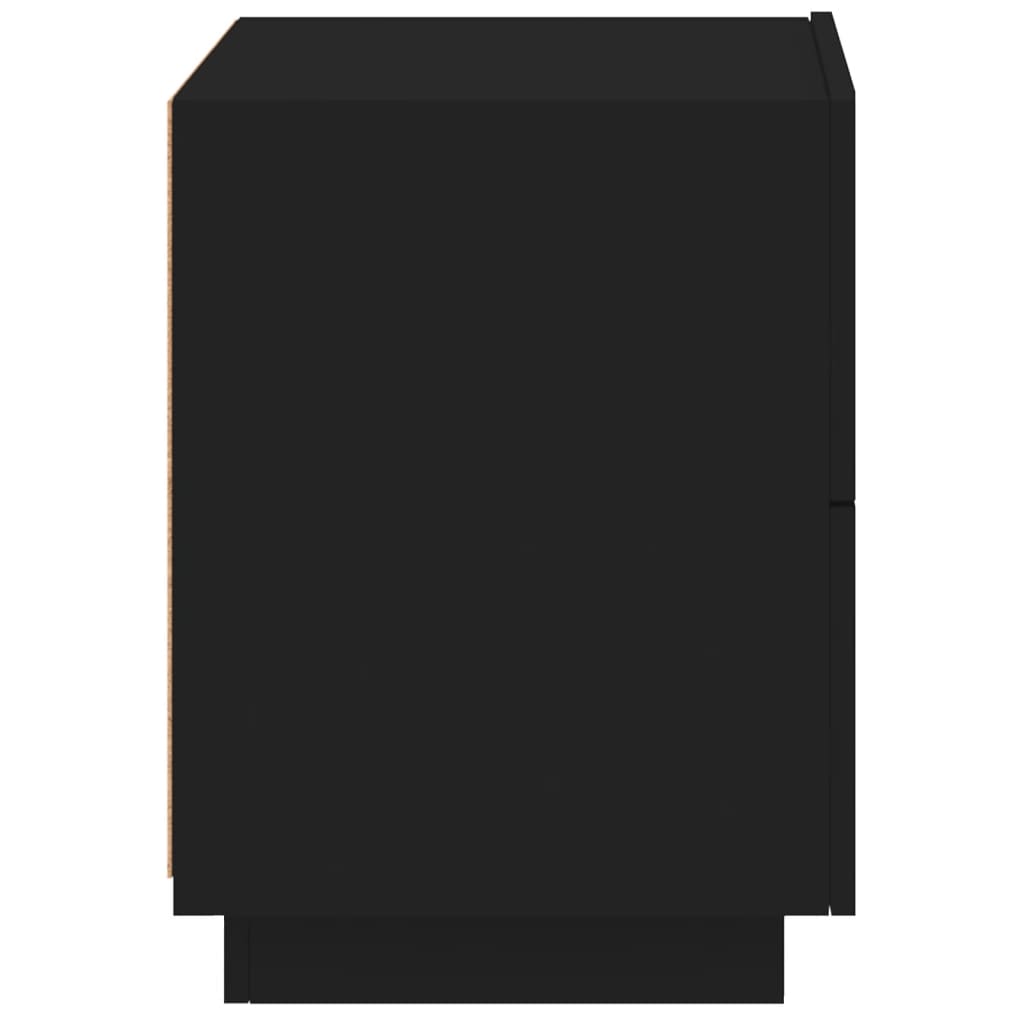 Nachttische mit LED-Leuchten 2 Stk. Schwarz Holzwerkstoff
