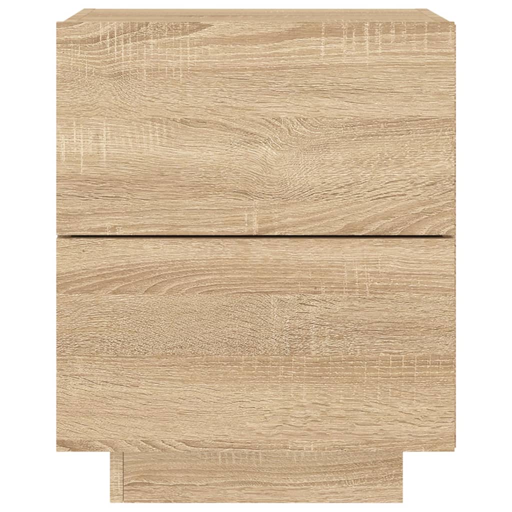 Nachttische mit LED-Leuchten 2 Stk. Sonoma Eiche Holzwerkstoff