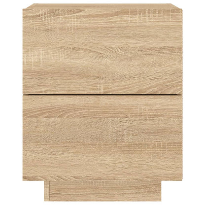 Nachttische mit LED-Leuchten 2 Stk. Sonoma Eiche Holzwerkstoff