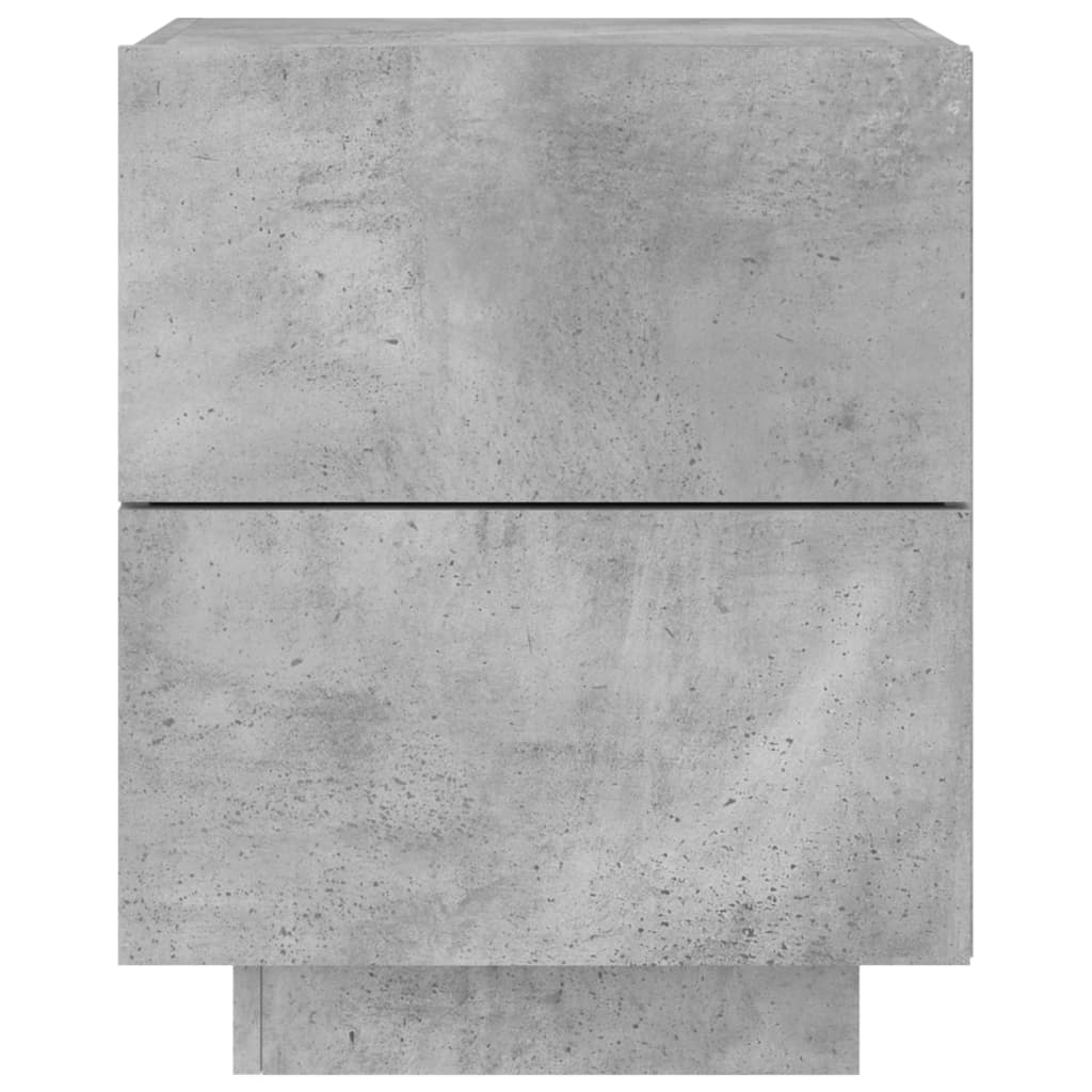 Nachttische mit LED-Leuchten 2 Stk. Betongrau Holzwerkstoff