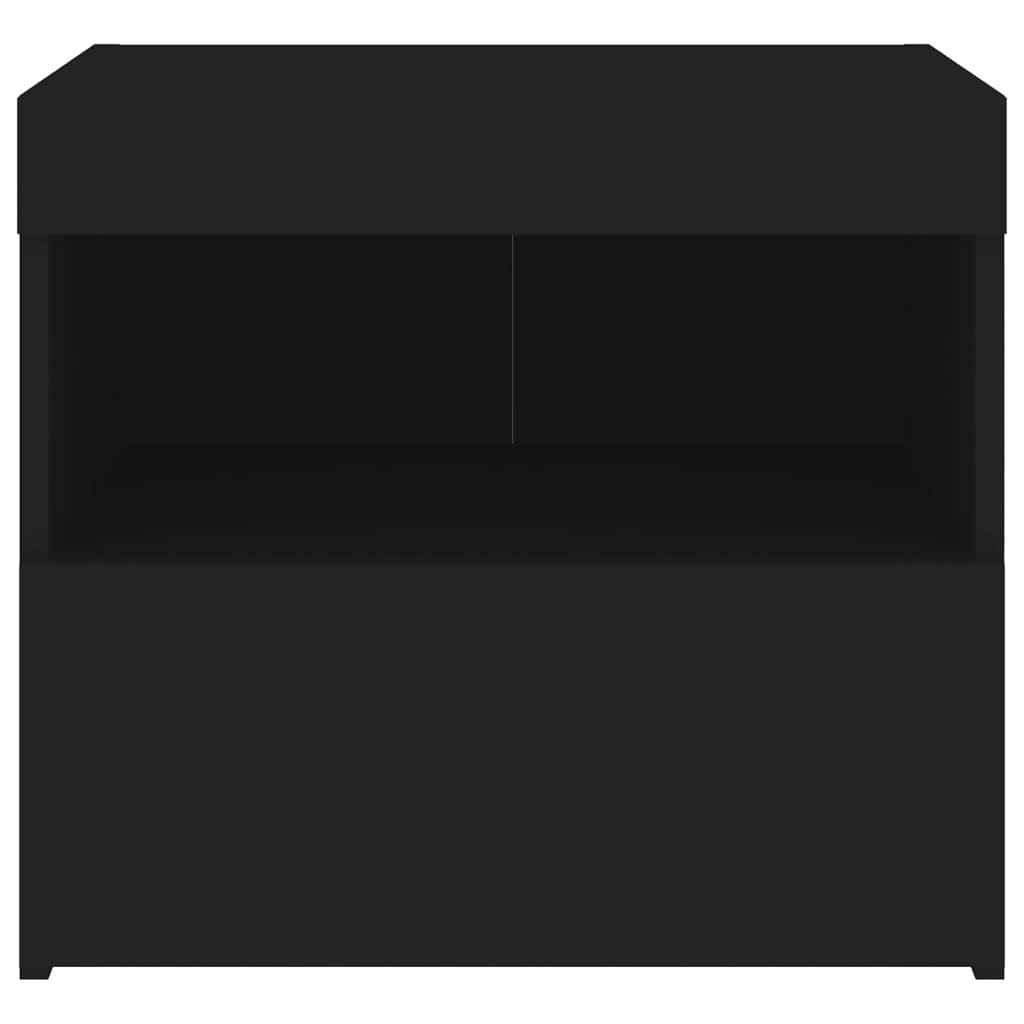 Nachttische mit LED-Leuchten 2 Stk. Schwarz 50x40x45 cm