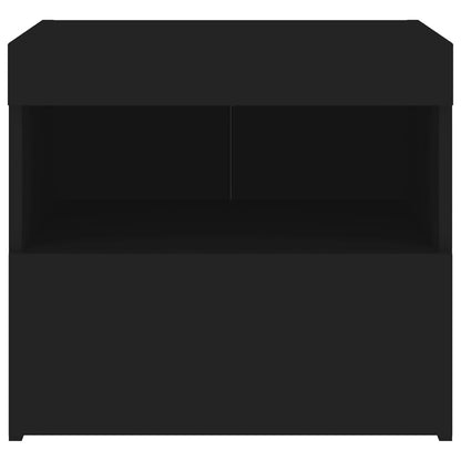 Nachttische mit LED-Leuchten 2 Stk. Schwarz 50x40x45 cm
