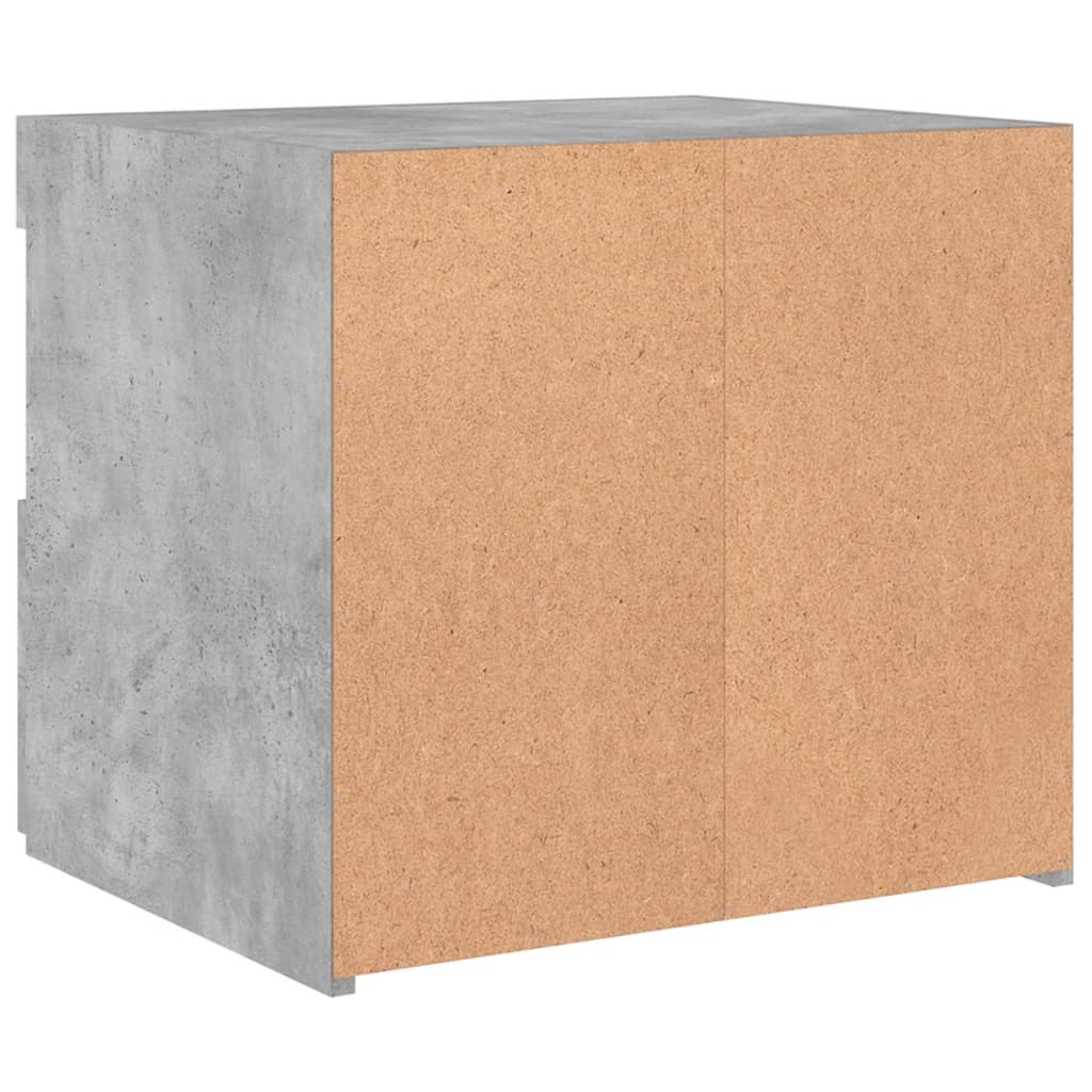 Nachttisch mit LED-Leuchten Betongrau 50x40x45 cm