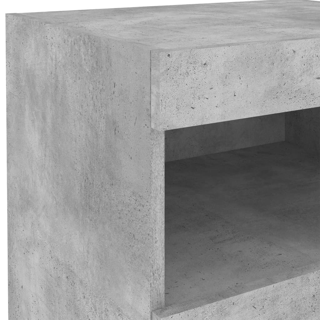 Nachttisch mit LED-Leuchten Betongrau 50x40x45 cm