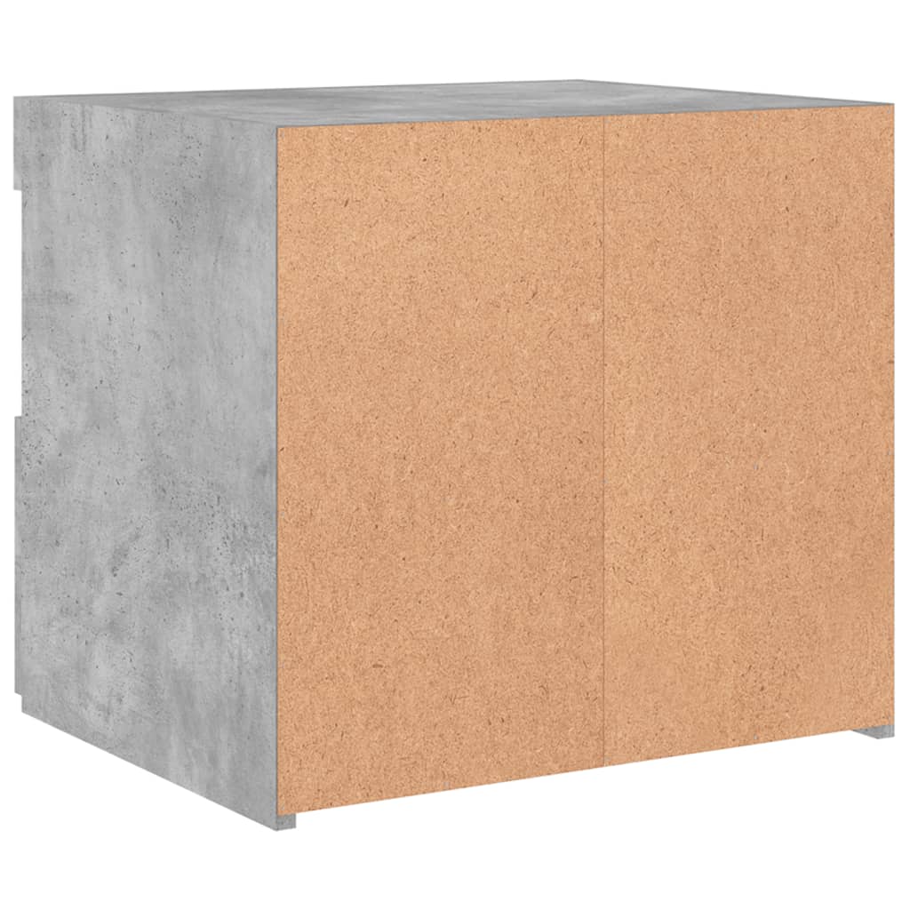 Nachttische mit LED-Leuchten 2 Stk. Betongrau 50x40x45 cm