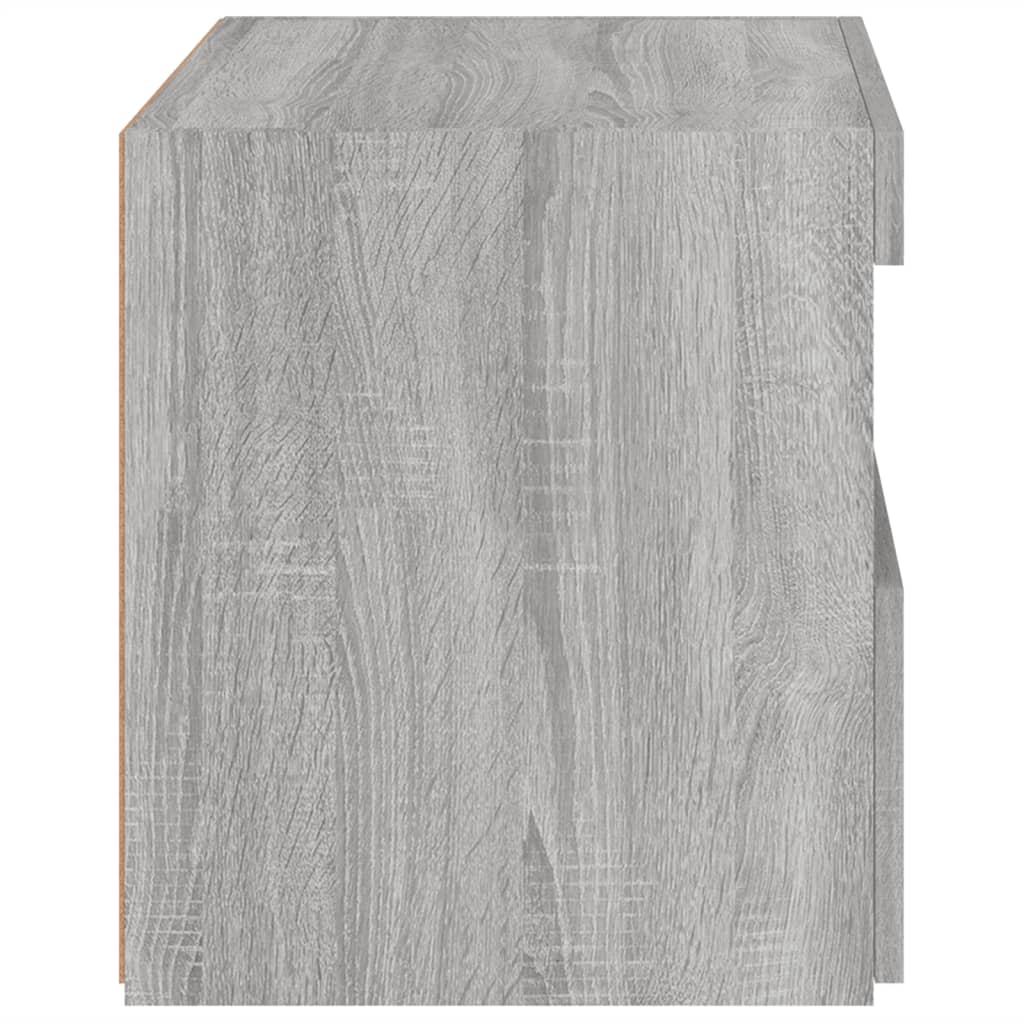 Nachttische mit LED-Leuchten 2 Stk. Grau Sonoma 50x40x45 cm