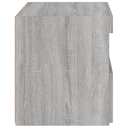 Nachttische mit LED-Leuchten 2 Stk. Grau Sonoma 50x40x45 cm