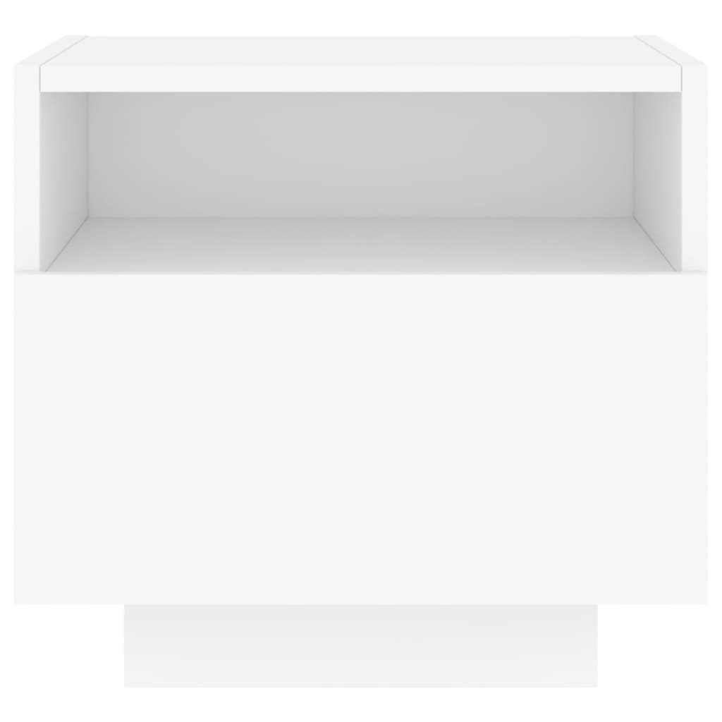 Nachttische mit LED-Leuchten 2 Stk. Weiß 40x39x37 cm