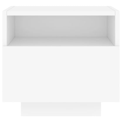 Nachttische mit LED-Leuchten 2 Stk. Weiß 40x39x37 cm