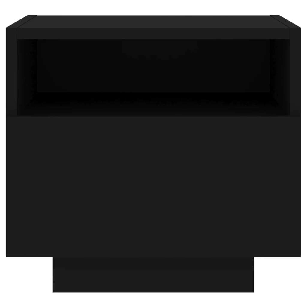 Nachttische mit LED-Leuchten 2 Stk. Schwarz 40x39x37 cm