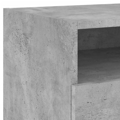 Nachttische mit LED-Leuchten 2 Stk. Betongrau 40x39x37 cm