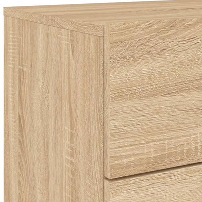 Wand-Nachttische mit LED-Leuchten 2 Stk. Sonoma-Eiche