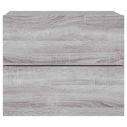 Wand-Nachttische mit LED-Leuchten 2 Stk. Grau Sonoma