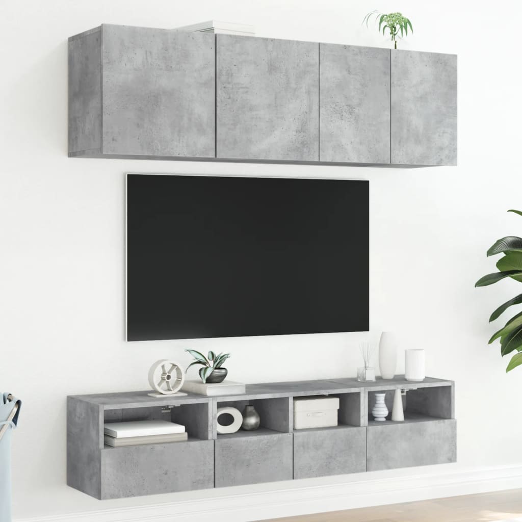 TV overskabe 2 stk Betongrå 40x30x30 cm træmateriale