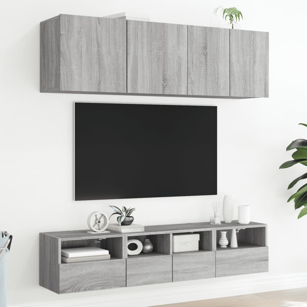TV overskabe 2 stk Grå Sonoma 40x30x30 cm træmateriale