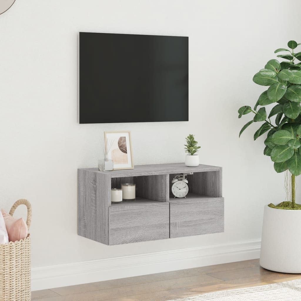 TV vægskab grå Sonoma 60x30x30 cm træmateriale