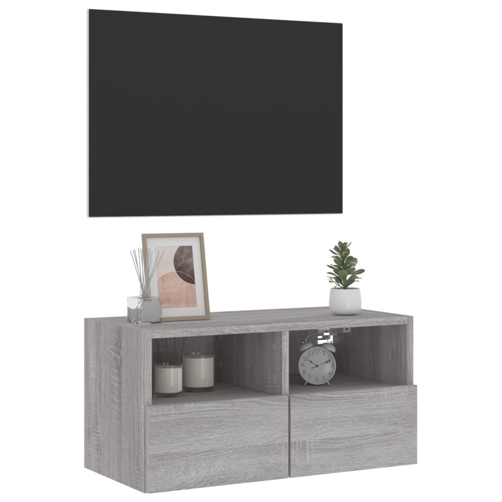 TV vægskab grå Sonoma 60x30x30 cm træmateriale