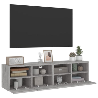 TV overskabe 2 stk Grå Sonoma 60x30x30 cm træmateriale