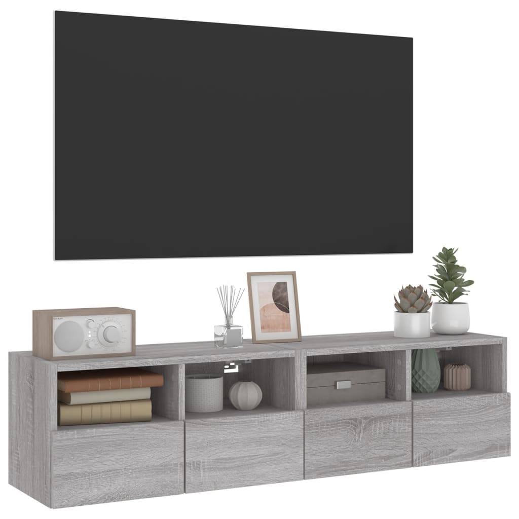 TV overskabe 2 stk Grå Sonoma 60x30x30 cm træmateriale