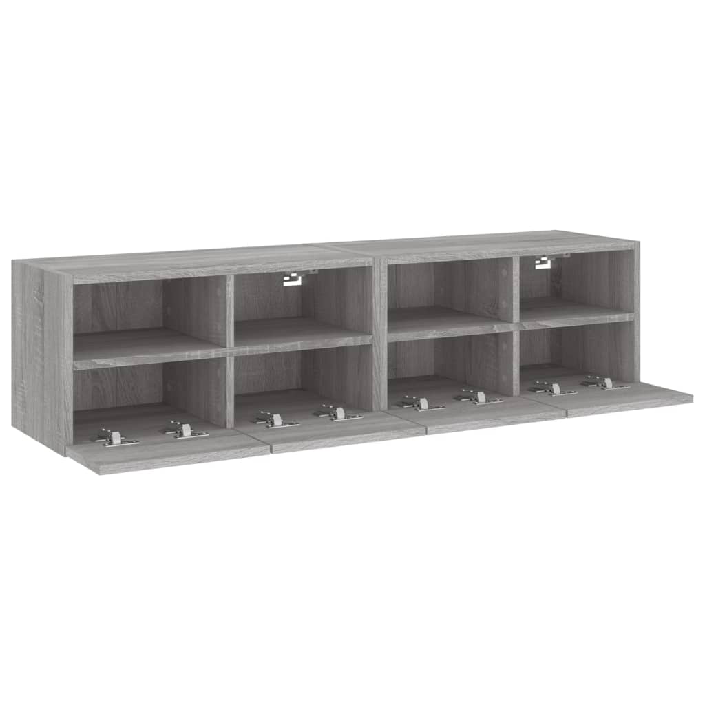 TV overskabe 2 stk Grå Sonoma 60x30x30 cm træmateriale