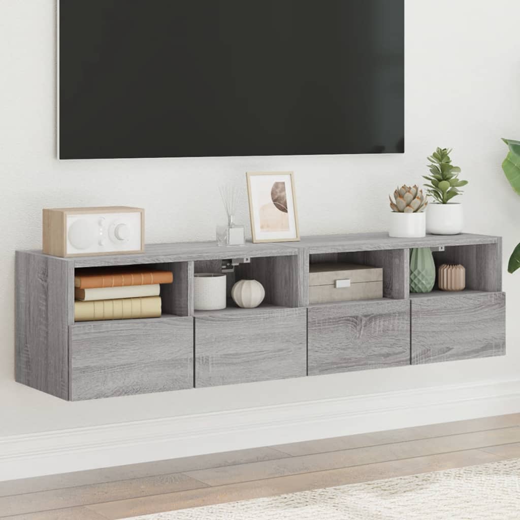 TV overskabe 2 stk Grå Sonoma 60x30x30 cm træmateriale