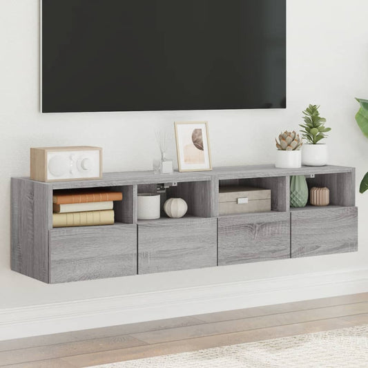 TV overskabe 2 stk Grå Sonoma 60x30x30 cm træmateriale