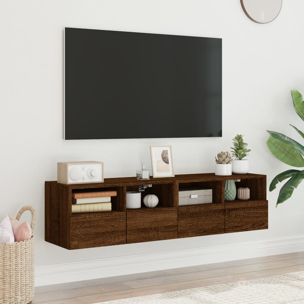 TV overskabe 2 stk Brun eg look 60x30x30 cm