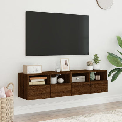 TV overskabe 2 stk Brun eg look 60x30x30 cm
