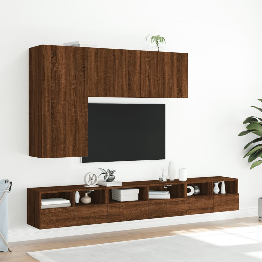 TV overskabe 2 stk Brun eg look 60x30x30 cm