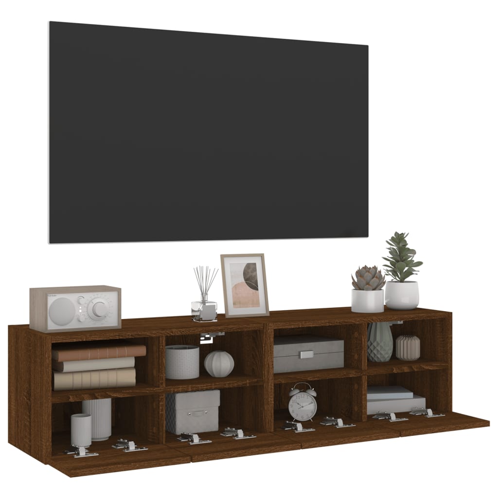 TV overskabe 2 stk Brun eg look 60x30x30 cm