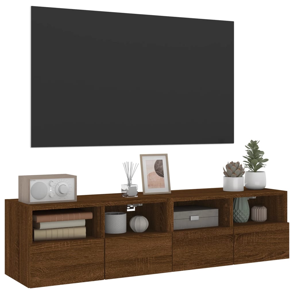TV overskabe 2 stk Brun eg look 60x30x30 cm