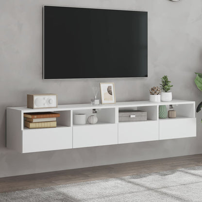 TV-Wandschränke 2 Stk. Weiß 80x30x30 cm Holzwerkstoff