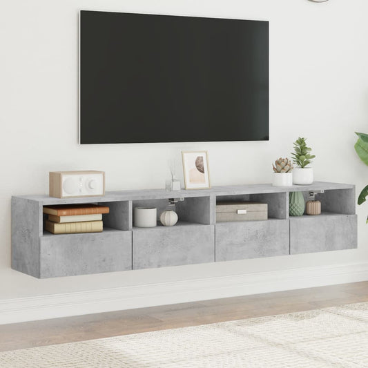 TV overskabe 2 stk Betongrå 80x30x30 cm træmateriale