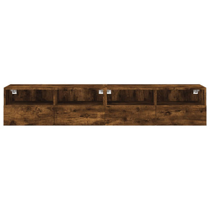 TV-Wandschränke 2 Stk. Räuchereiche 80x30x30 cm Holzwerkstoff