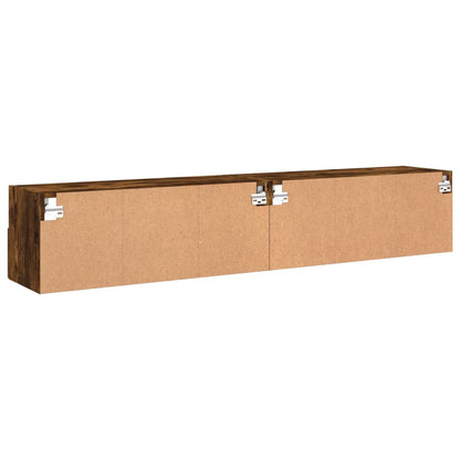 TV-Wandschränke 2 Stk. Räuchereiche 80x30x30 cm Holzwerkstoff