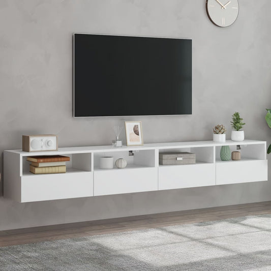 TV-Wandschränke 2 Stk. Weiß 100x30x30 cm Holzwerkstoff