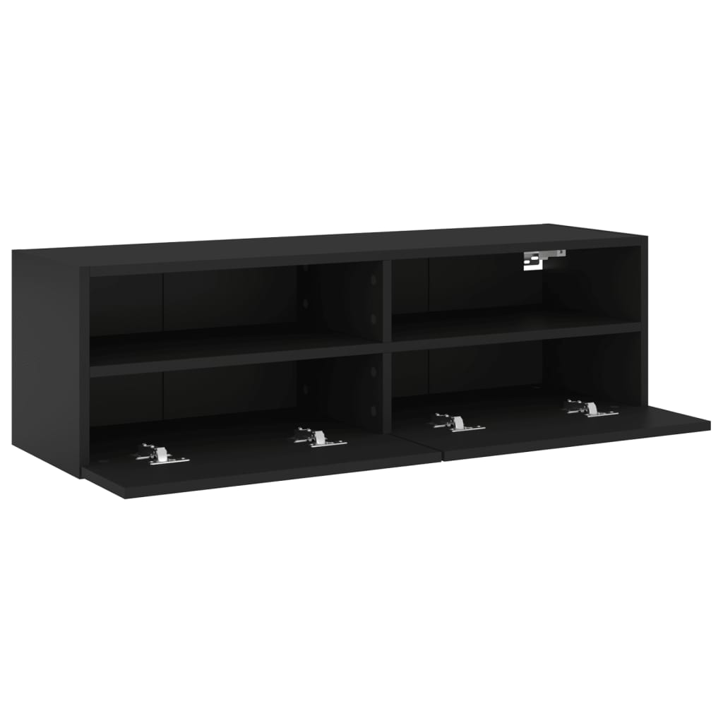TV-Wandschrank Schwarz 100x30x30 cm Holzwerkstoff