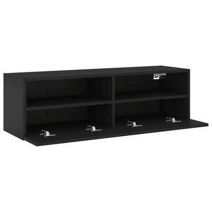 TV-Wandschrank Schwarz 100x30x30 cm Holzwerkstoff