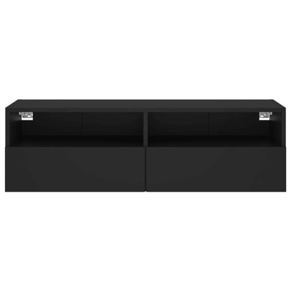 TV-Wandschrank Schwarz 100x30x30 cm Holzwerkstoff