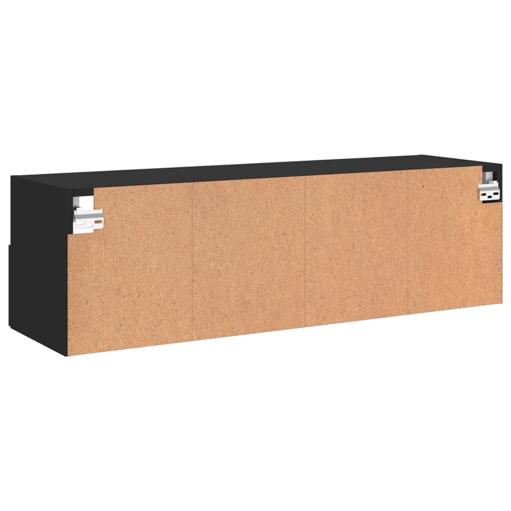 TV-Wandschrank Schwarz 100x30x30 cm Holzwerkstoff