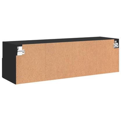 TV-Wandschrank Schwarz 100x30x30 cm Holzwerkstoff