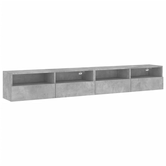TV overskabe 2 stk Betongrå 100x30x30 cm træmateriale
