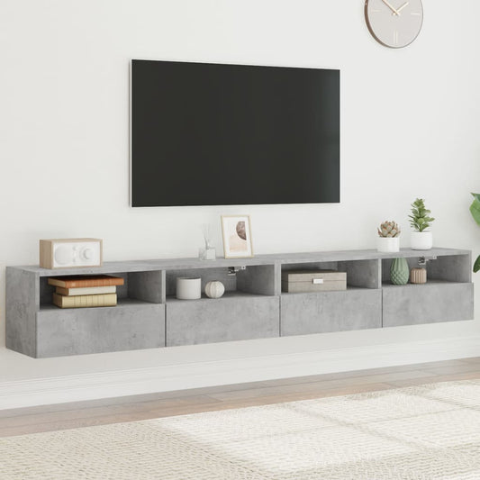 TV overskabe 2 stk Betongrå 100x30x30 cm træmateriale