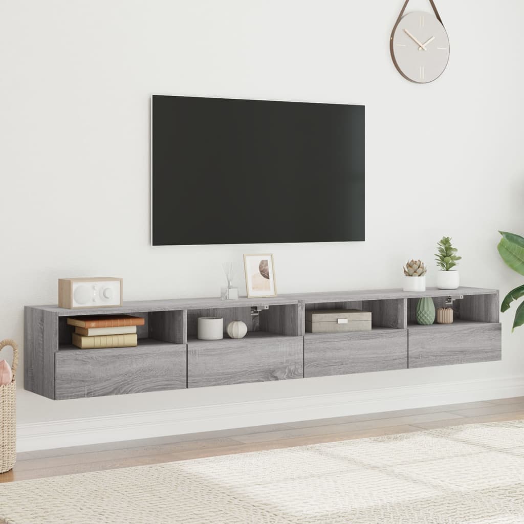 TV overskabe 2 stk Grå Sonoma 100x30x30 cm træmateriale