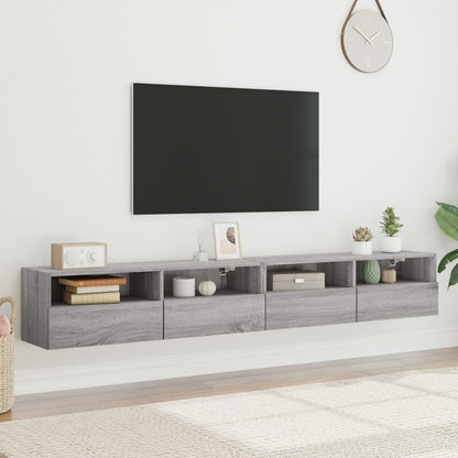TV overskabe 2 stk Grå Sonoma 100x30x30 cm træmateriale