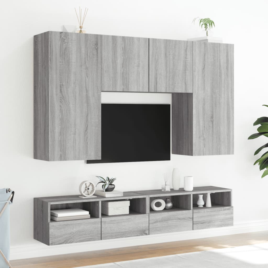 TV overskabe 2 stk Grå Sonoma 100x30x30 cm træmateriale