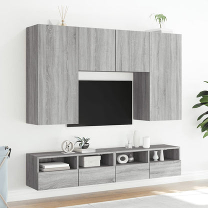 TV overskabe 2 stk Grå Sonoma 100x30x30 cm træmateriale