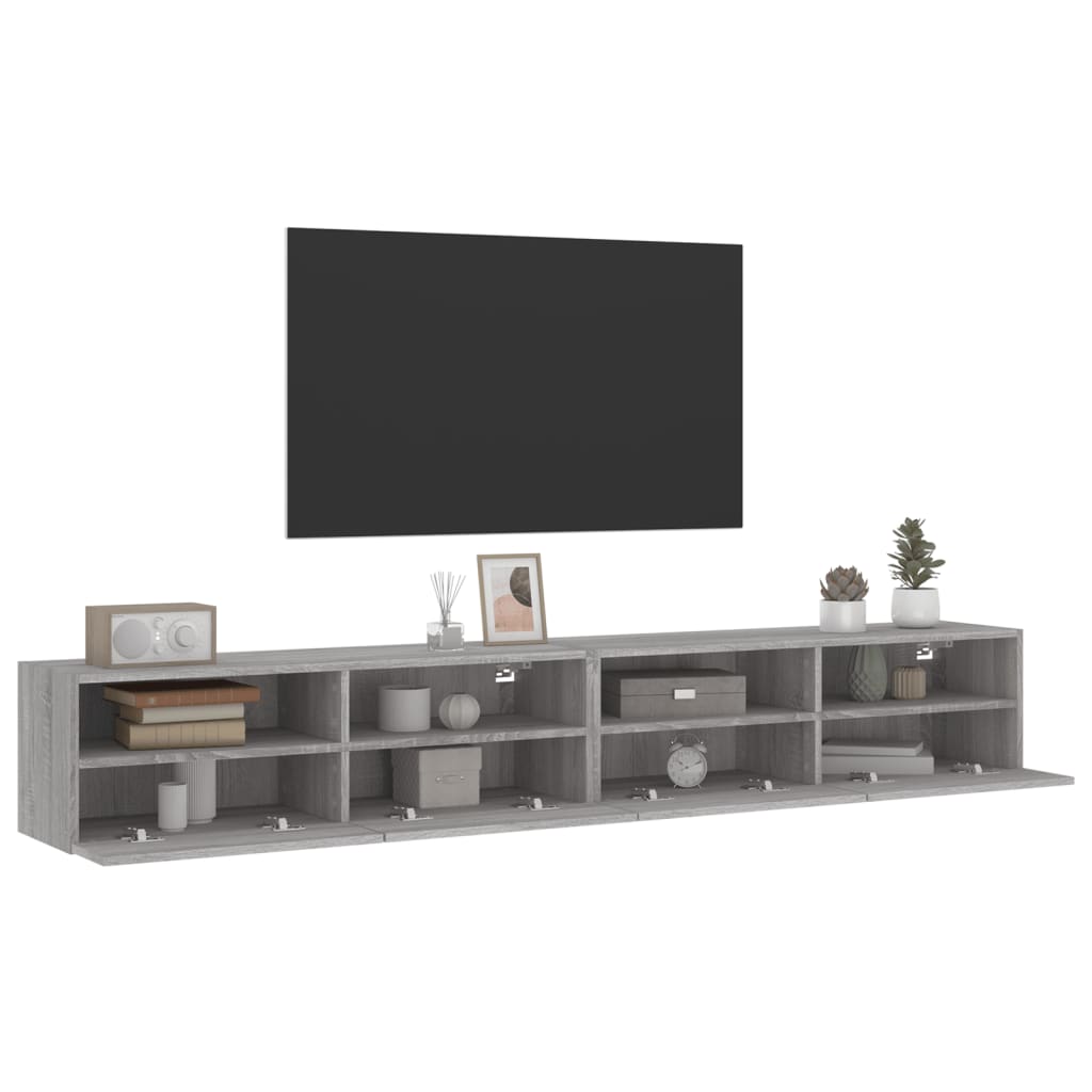 TV overskabe 2 stk Grå Sonoma 100x30x30 cm træmateriale